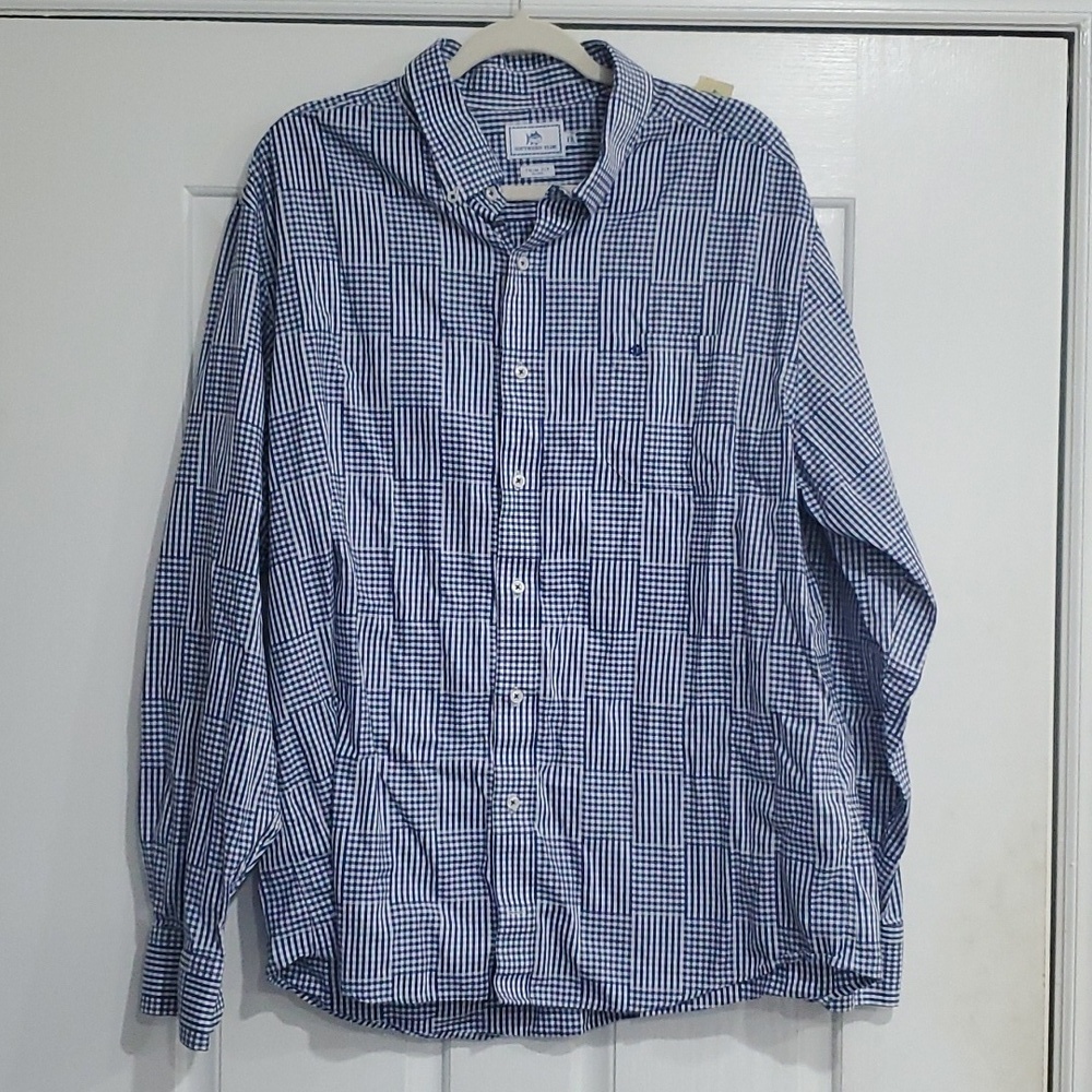 Southern Tide Plaid Long Sleeve Button Down Shirt Size XXL